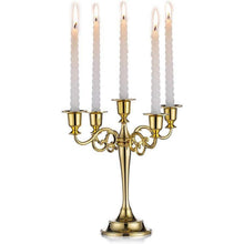 Aluminum Kerzenständer 5-armig Gold für Hochzeit Esstisch