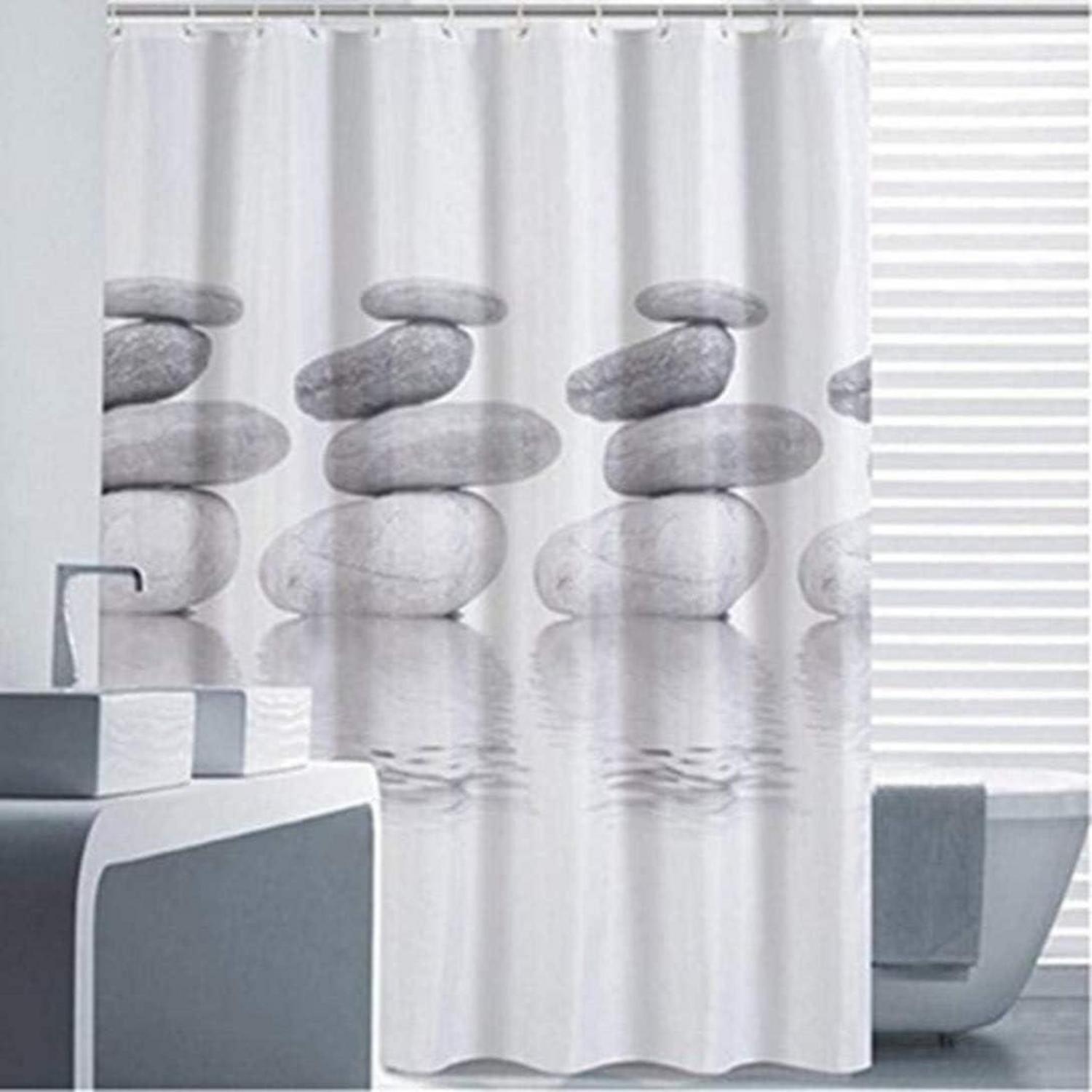 Goldbeing Duschvorhang Textil grau Schimmelresistent wasserabweisend