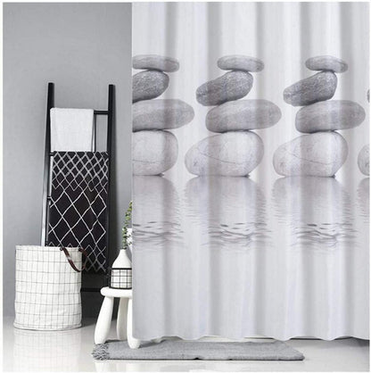 Goldbeing Duschvorhang 200x200 Textil Grau Schimmelresistent