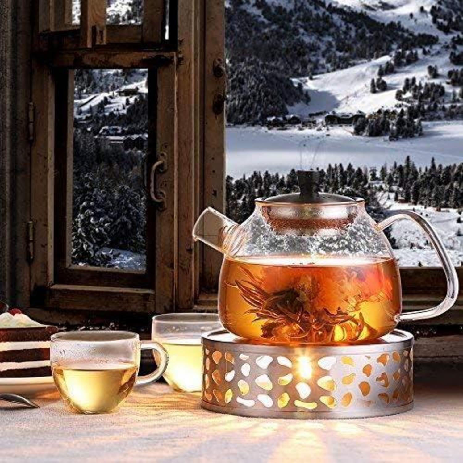Edelstahl Stövchen Teewärmer Kaffeewärmer Teelichthalter Teelicht Silber
