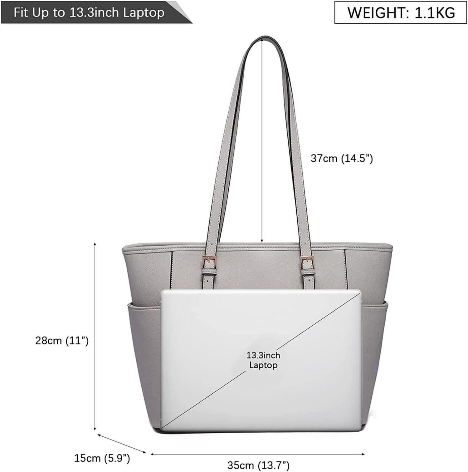 Groß Damen Handtasche Schultertasche PU-Leder Shopper Schwarz