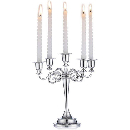 Aluminium Kerzenständer silber Esstisch Deko 5-armig 11*27cm