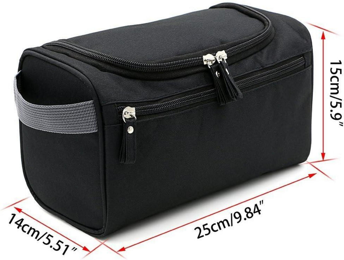 ONEGenug Kulturbeutel Reise Kulturtasche Aufhängbar Schwarz 5,6L 25x15x15cm