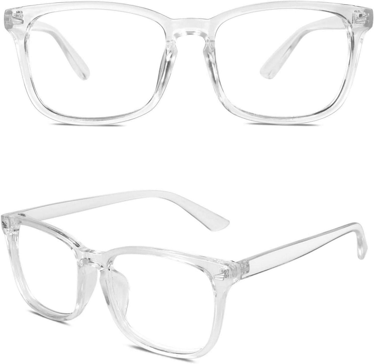UV400 Hornbrille Nerdbrille Fashion Unisex inkl. Tasche & Tuch