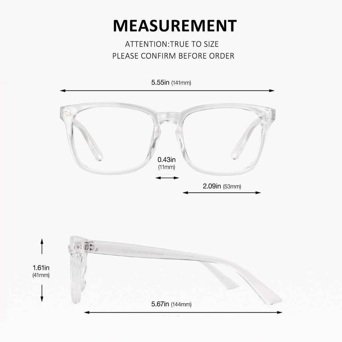 Hornbrille Ohne Stärke Nerdbrille Damen Herren UV400 Schutztasche