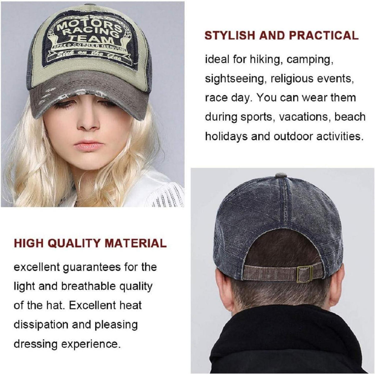 Retro Motors Racing Baseball Cap - Vintage Snapback Kappe