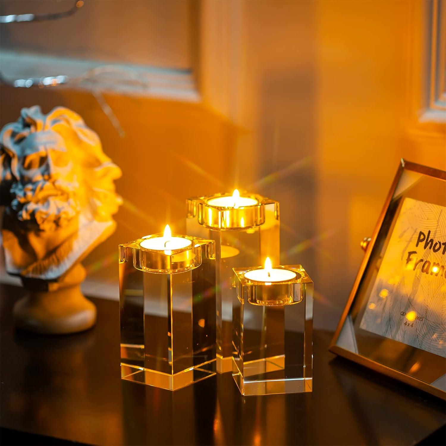 Kristall Glas Kerzenständer Set für Hochzeit Romantisches