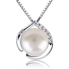 Perle Halskette Damen 925 Silber Anhänger Süßwasserperlen