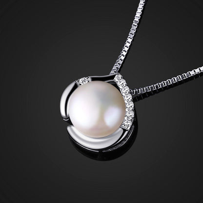 Perle Halskette Damen 925 Silber Anhänger Süßwasserperlen