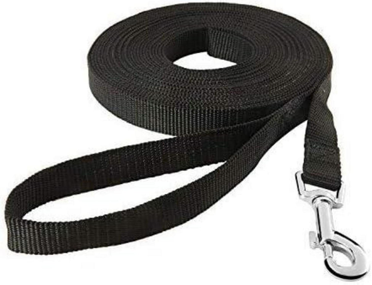 HAPPY HACHI Nylon Schleppleine für Hunde 15m Schwarz