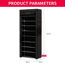 10-Tier Schuhregal Organizer für 27 Paar Schuhe Schwarz