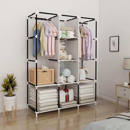Tragbarer Kleiderschrank Vliesstoff mit Schiebetüren beige – Grün