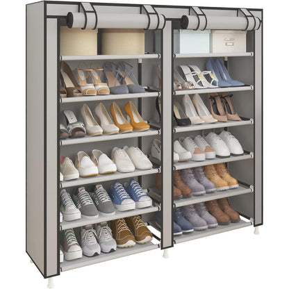 Schuhablage Schuhregal für 36 Paar Schuhe Grau 7 Schicht