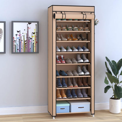 UDEAR 10-Schicht Schuhschrank für 27 Paar Schuhe Grau