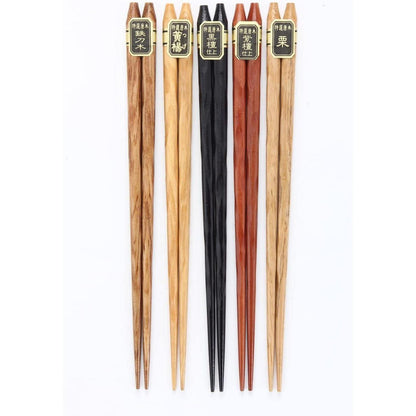 Japanische Essstäbchen Set | 5 Paar | Naturholz Geschenkset