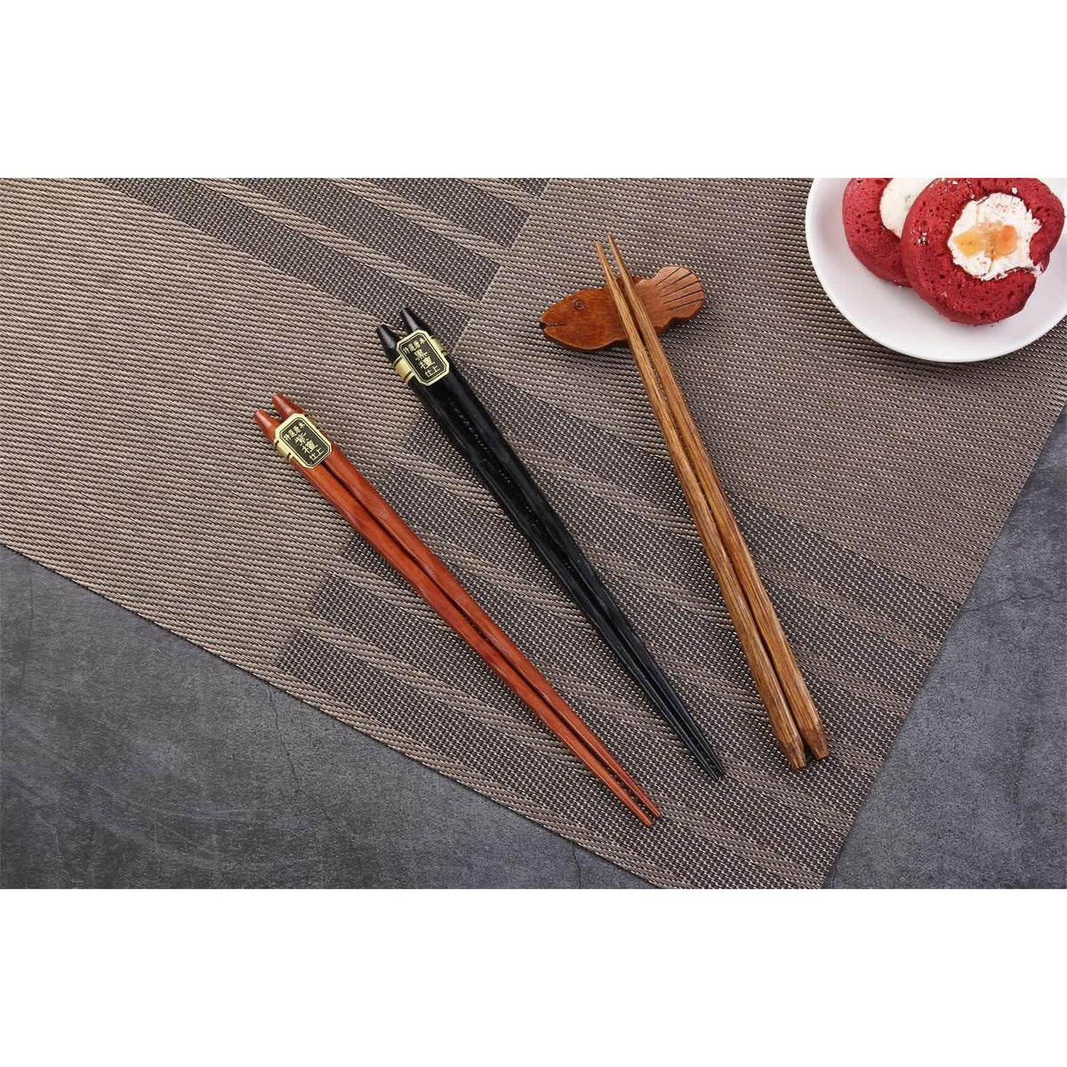 Japanische Essstäbchen Set | 5 Paar | Naturholz Geschenkset