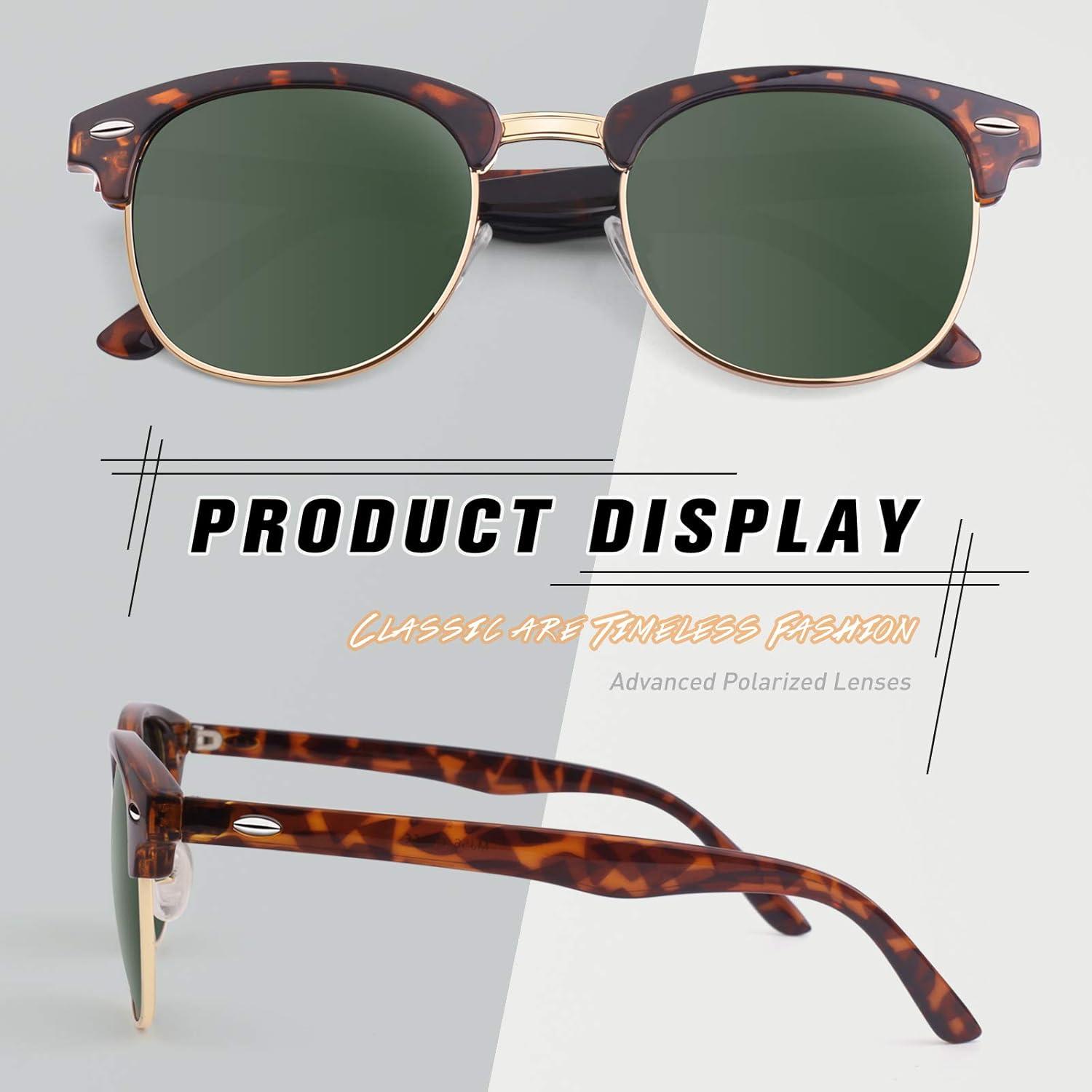 Retro Vintage Browline Sonnenbrille Polarisiert UV400 Schutz