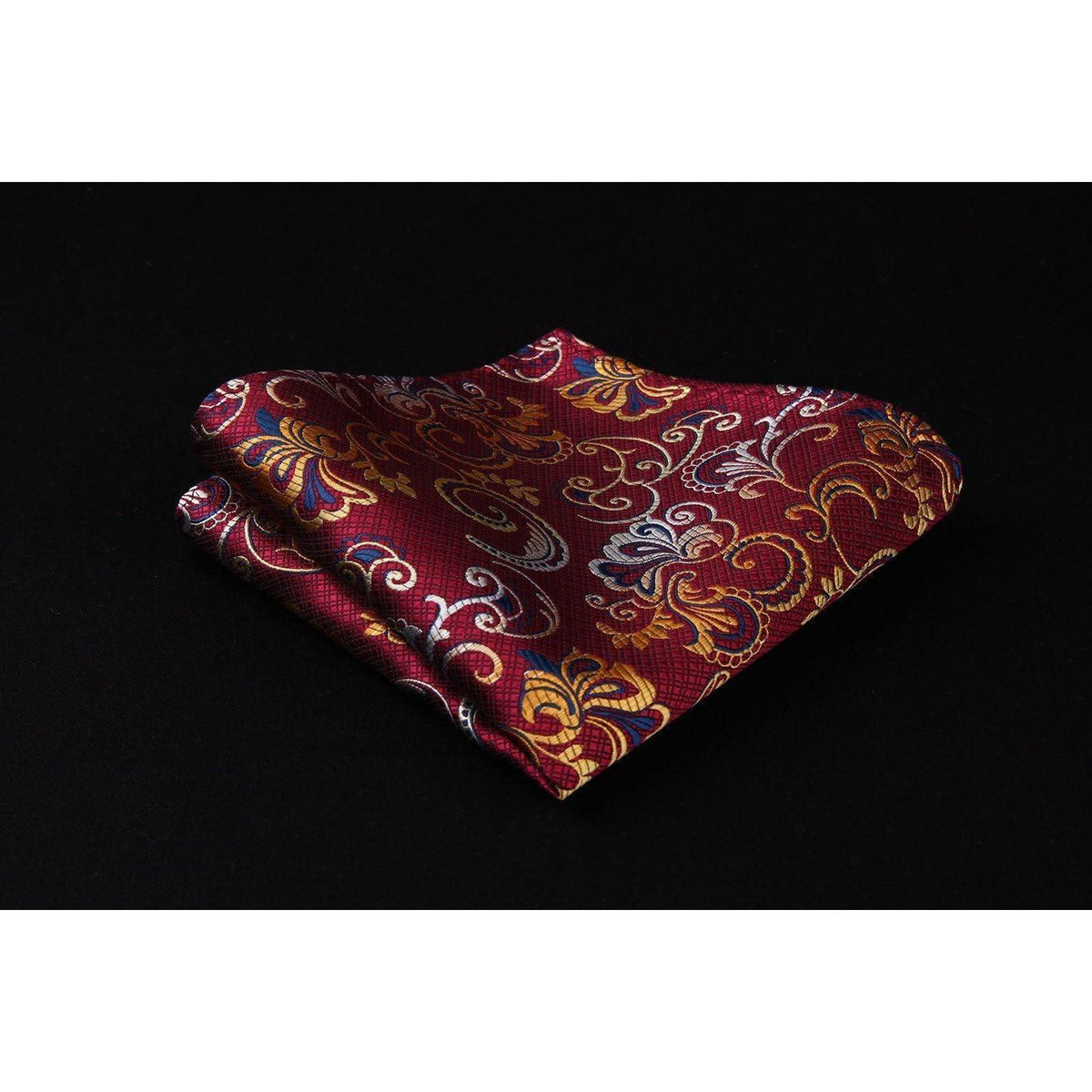 Krawatten-Set Seide Paisley Blumen Burgund
