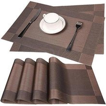 Platzsets 6er Set PVC 30x45cm Braun Hitzebeständig Abwaschbar