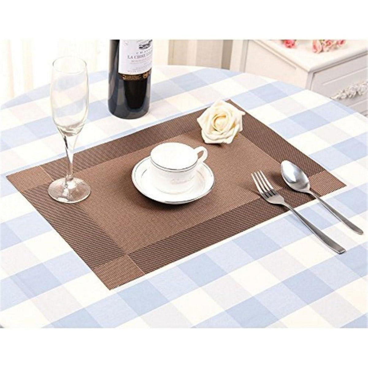 Platzsets 6er Set PVC 30x45cm Braun Hitzebeständig Abwaschbar