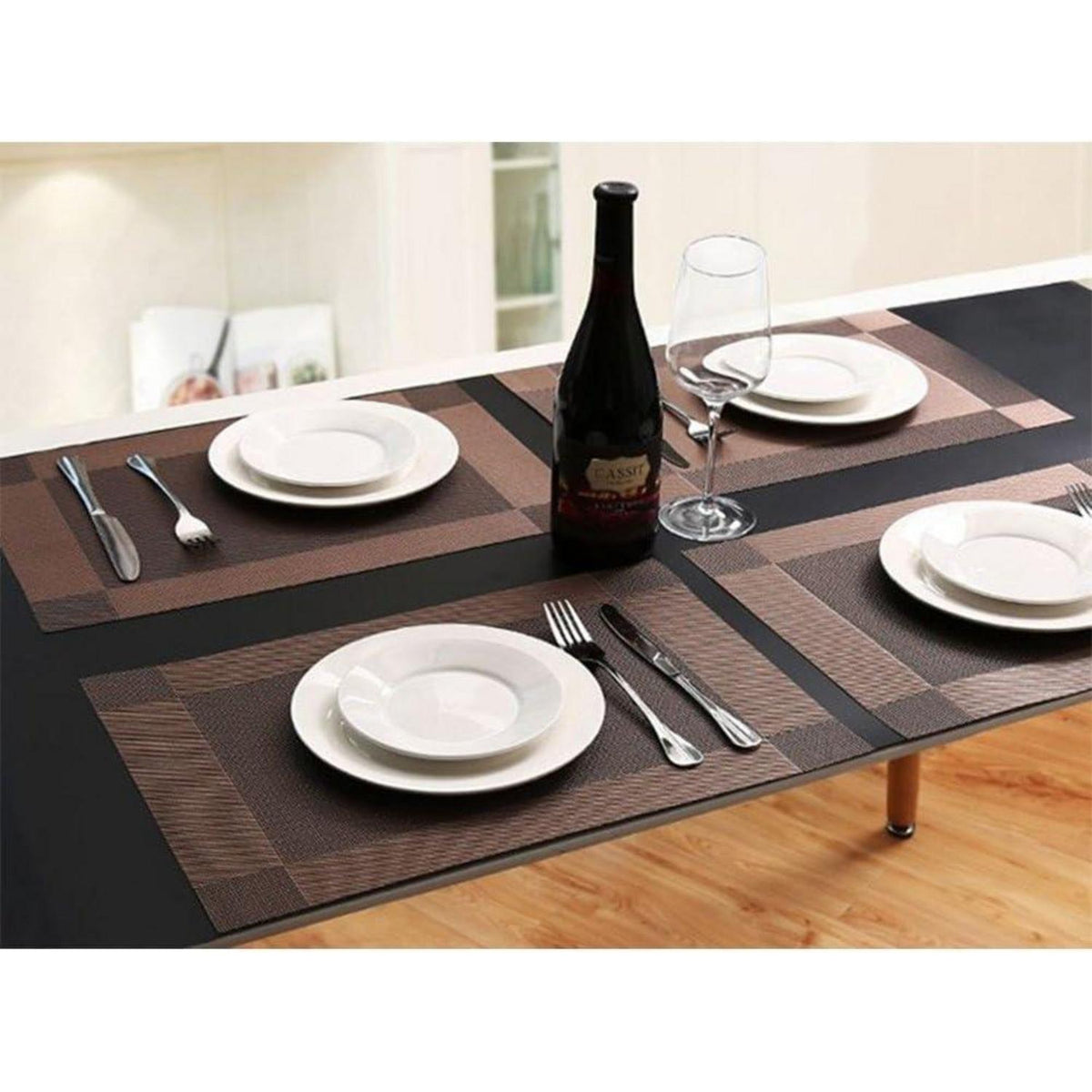 Platzsets 6er Set PVC 30x45cm Braun Hitzebeständig Abwaschbar