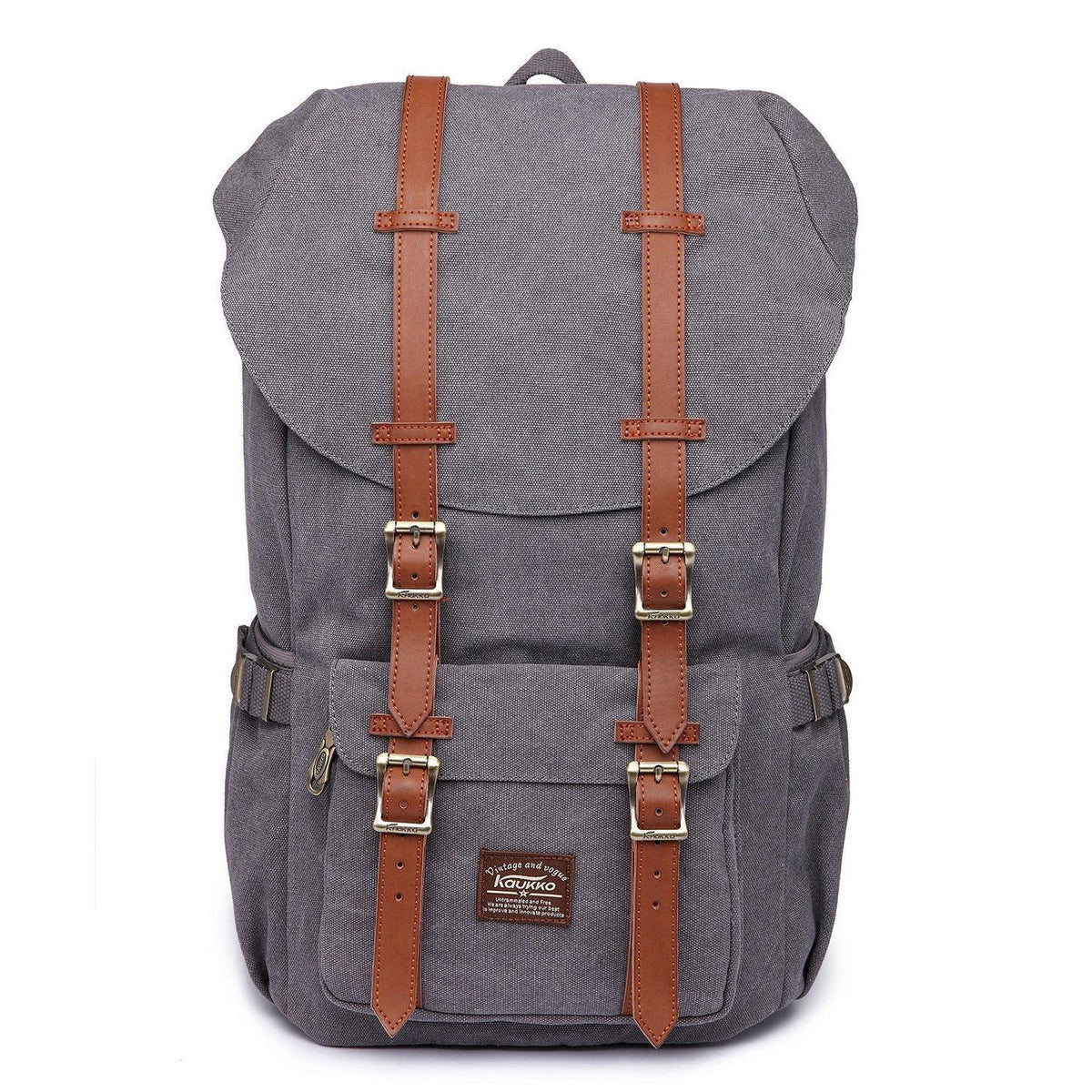 Unisex Tagesrucksack Grau – Vielseitiger Canvas Rucksack 45x27x17cm