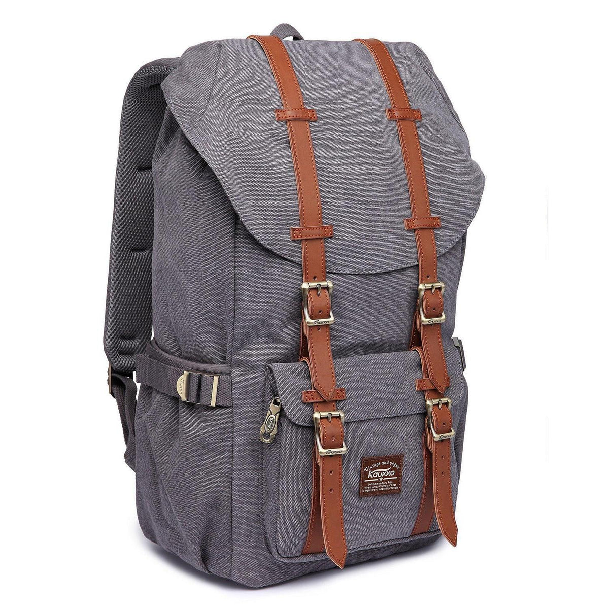 Unisex Tagesrucksack Grau – Vielseitiger Canvas Rucksack 45x27x17cm