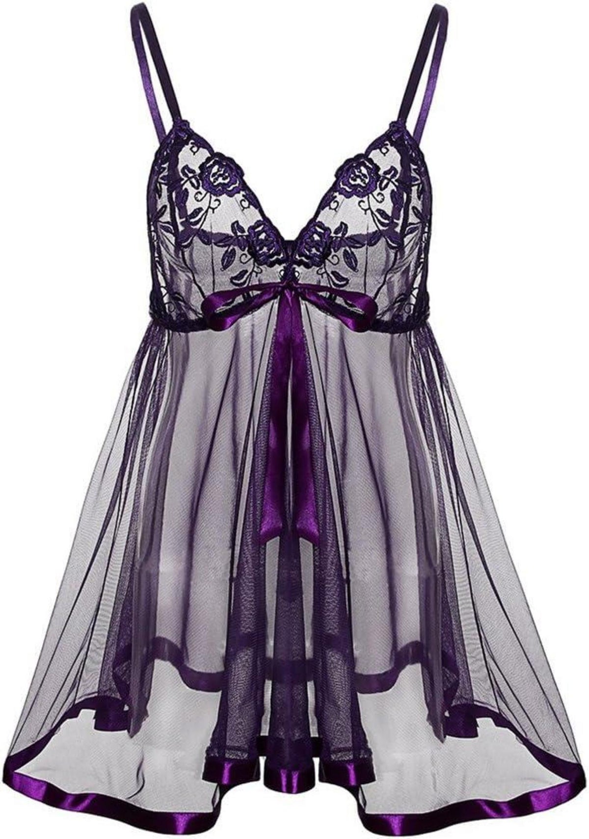 Sexy Spitzen-Negligee mit G-String, Übergröße