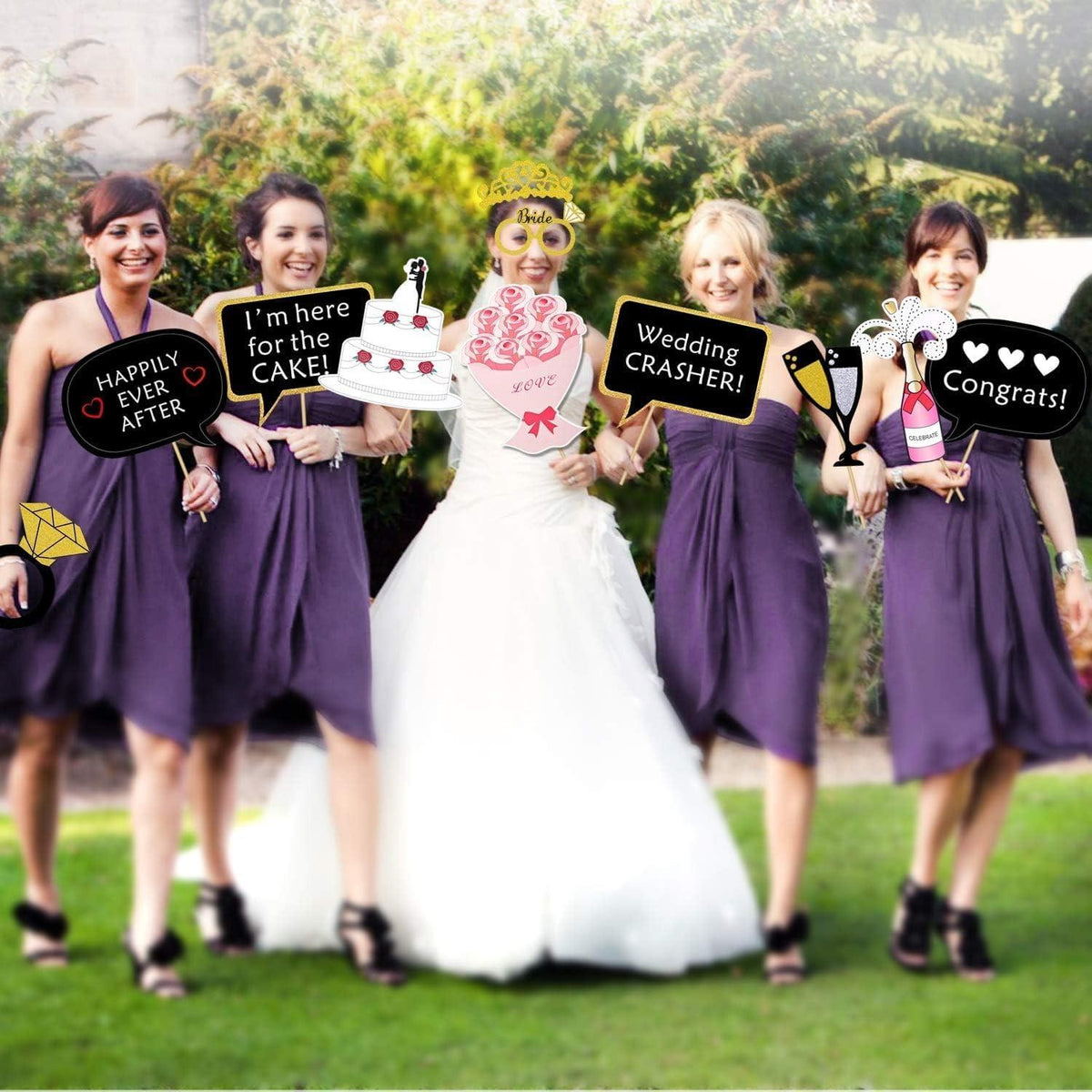 52 Stück Hochzeit Foto Requisiten Fotobox Accessoires Supreme Qualität