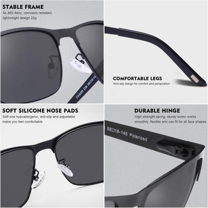Polarisierte Herren Sonnenbrille Metallrahmen UV 400