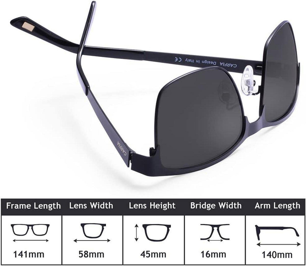 Sportliche Polarisierte Herren Sonnenbrille Metallgestell UV400 inkl. Etui