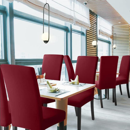 2x Stuhlhussen Stretch Rotwein – Elastischer Sitzbezug
