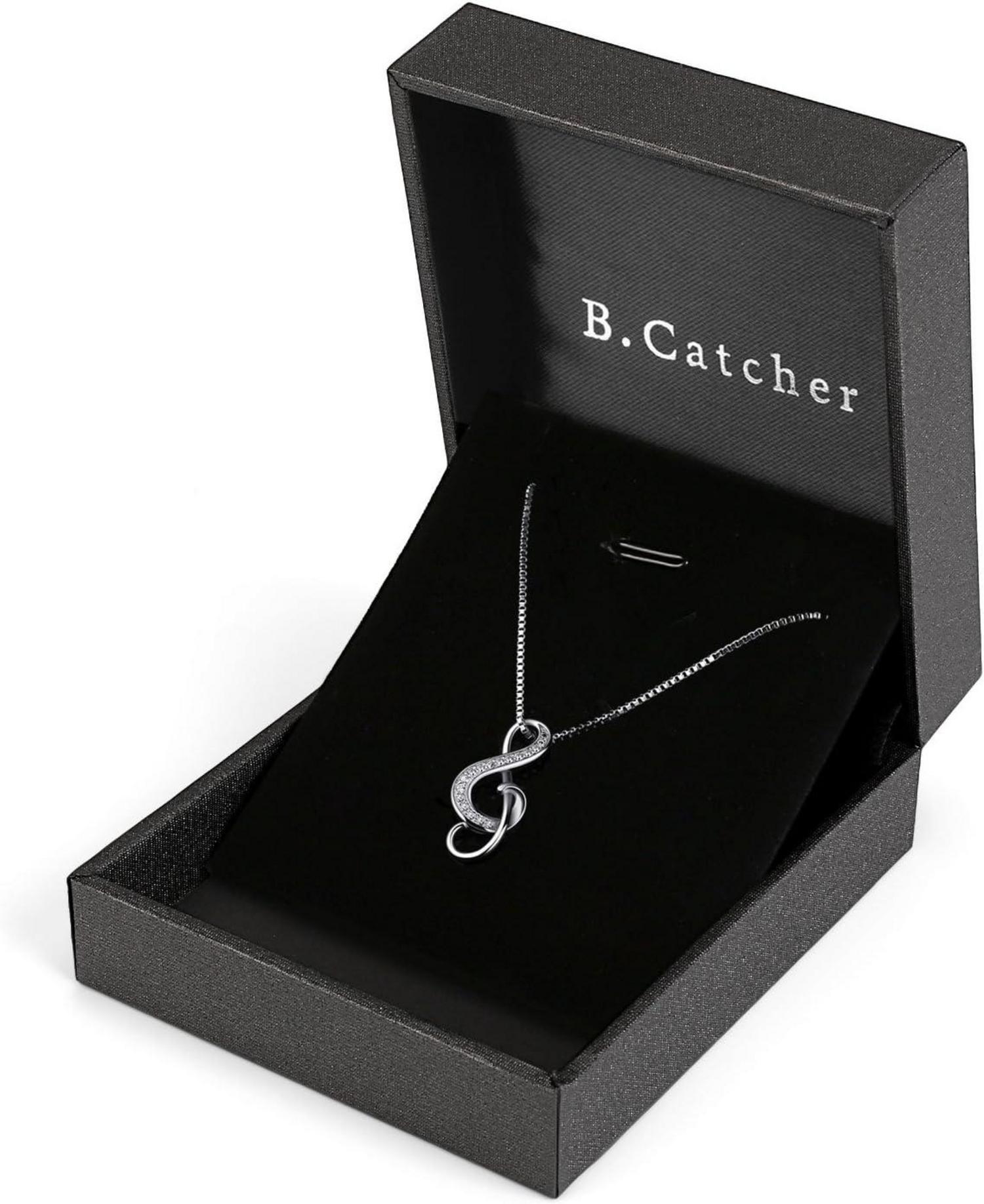 Halskette Anhänger 925er Silber Notenschlüssel Damen Musikschmuck