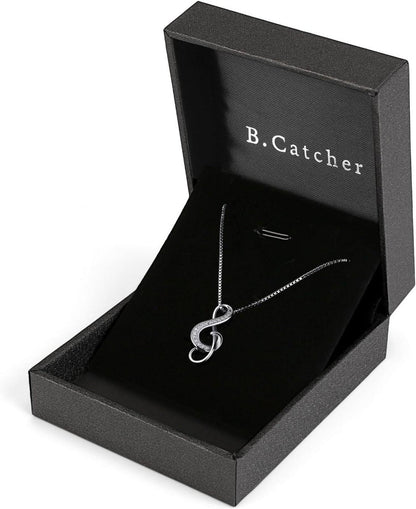 Halskette Anhänger 925er Silber Notenschlüssel Damen Musikschmuck
