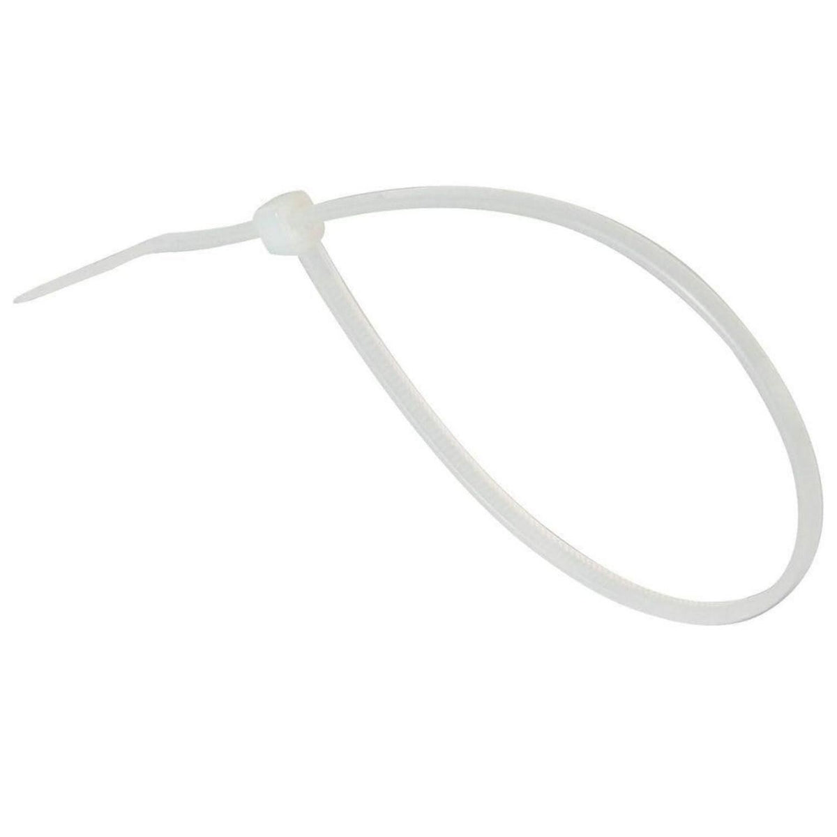100 Kabelbinder 200mm, Weiß/Transparent, 22,2 kg Zugfestigkeit