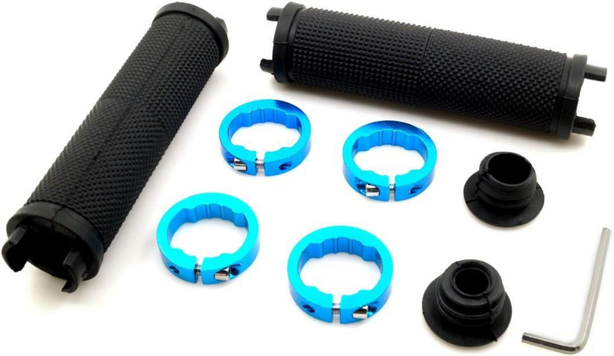 LYCAON Bike Lenker Griffe rutschfestes Gummi Aluminium Lock Blau