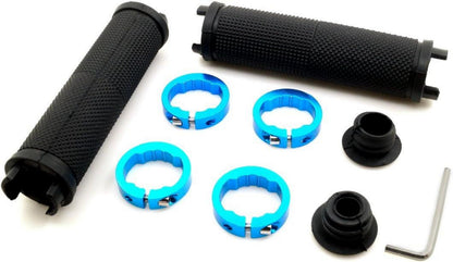 LYCAON Bike Lenker Griffe rutschfestes Gummi Aluminium Lock Blau