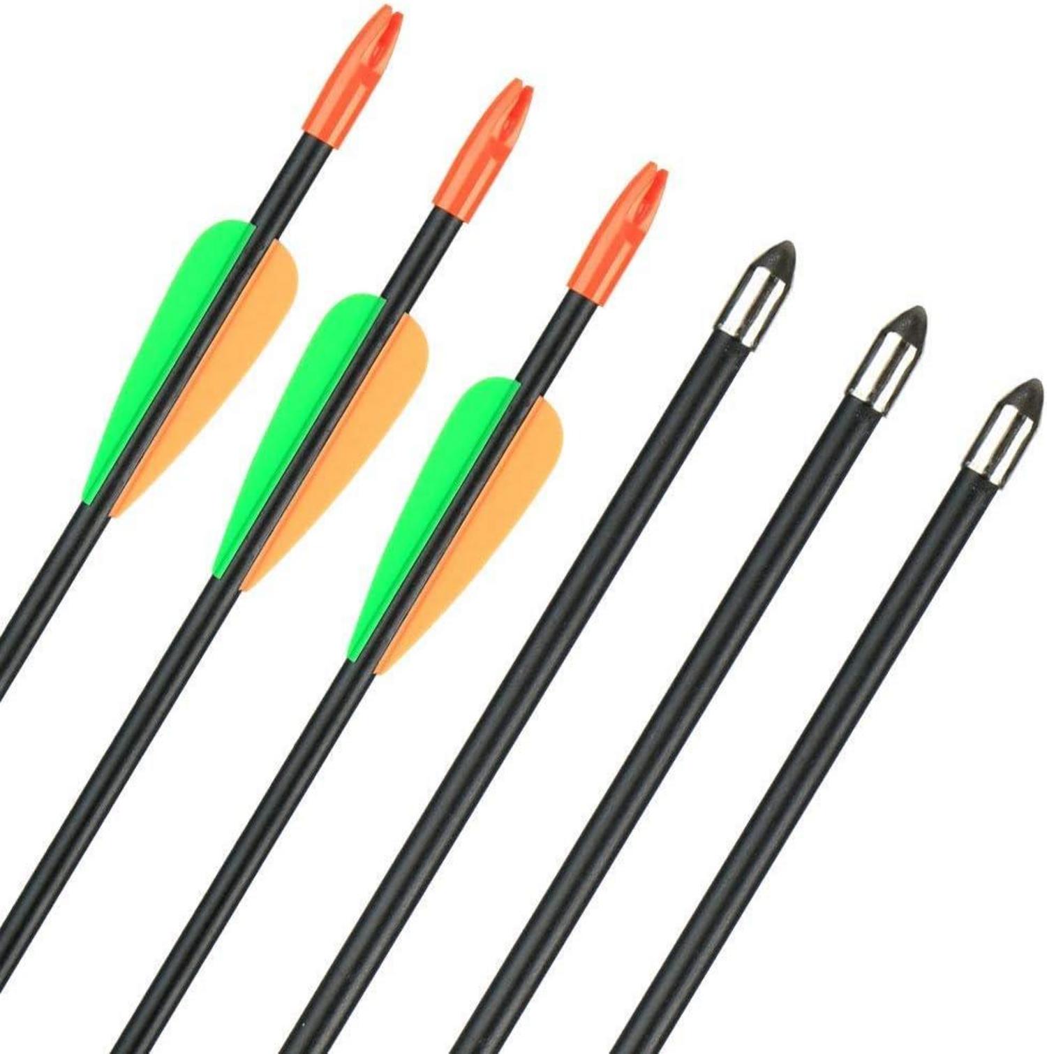 Huntingdoor 12 Stück Fiberglaspfeile für Bogenschießen 28/26 Zoll Zielübung