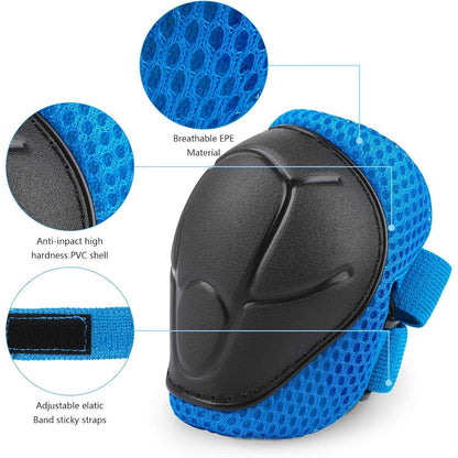 Kinder Schutzausrüstung Set 7-in-1 Helm & Protektoren Blau