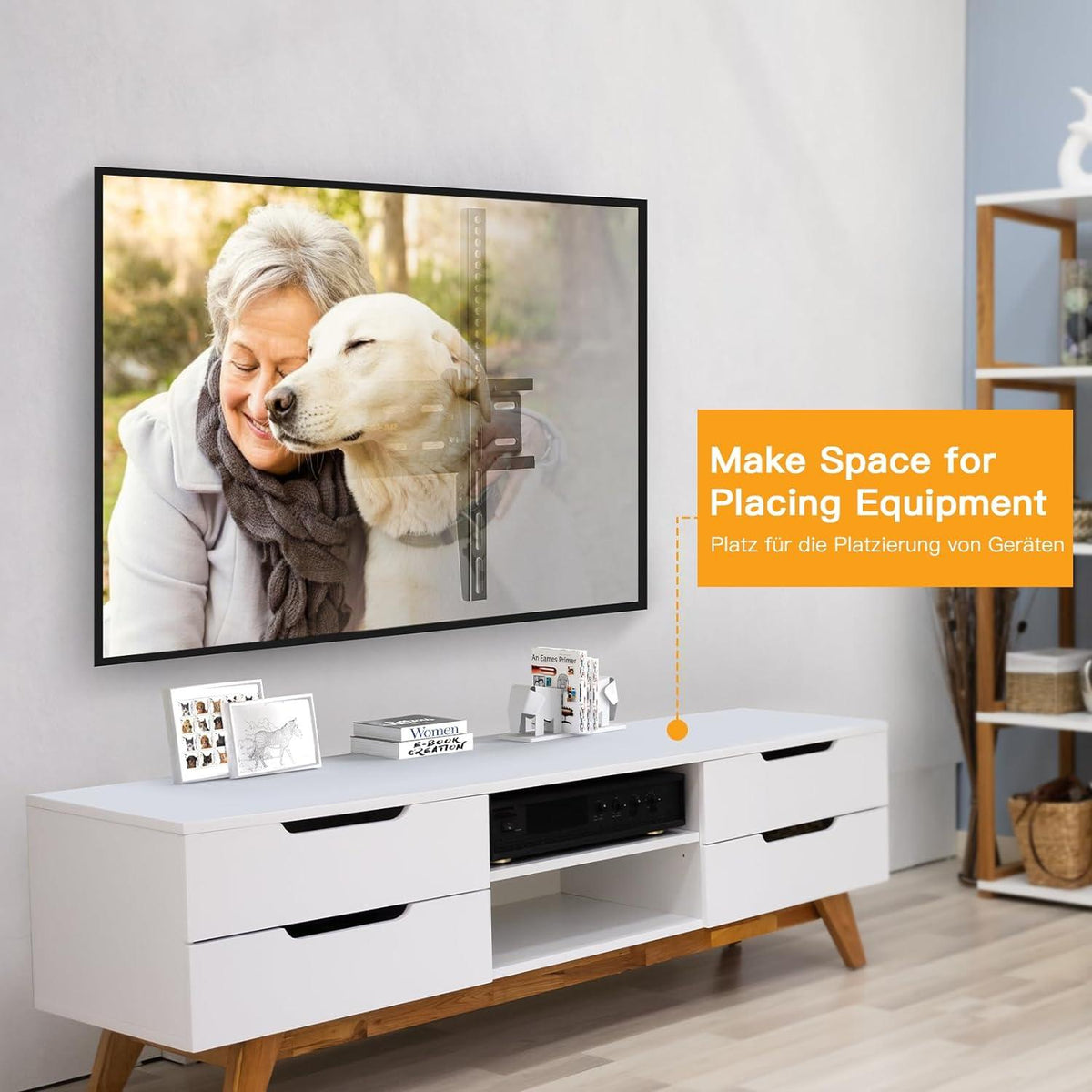 TV Wandhalterung 26-60 Zoll Neigbare Halterung bis 52kg VESA 400x400mm