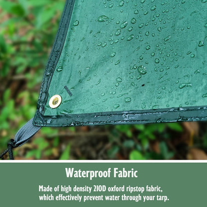 Rottay Zeltplane Wasserdicht Dunkelgrün Camping Tarp für Hängematte 1.8 x 2.2m