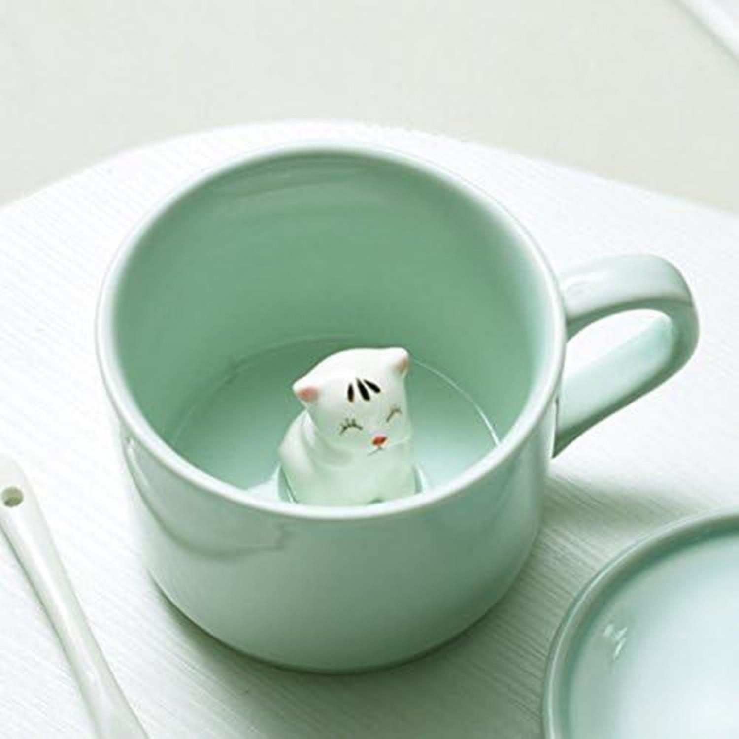 Keramik-Tier-Becher 3D Morgen-Schale Geschenk 230ml