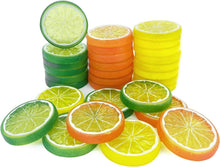 Gefälschte Zitronenscheiben 30 Stück bunt - Dekoration Faux Food