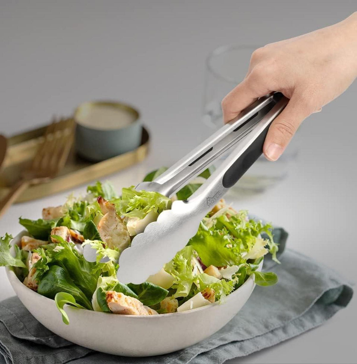 Küchenzange Edelstahl Grillzange Hitzebeständig mit