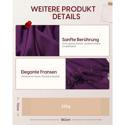 Damen Schal Baumwolle Warm Violett Stola