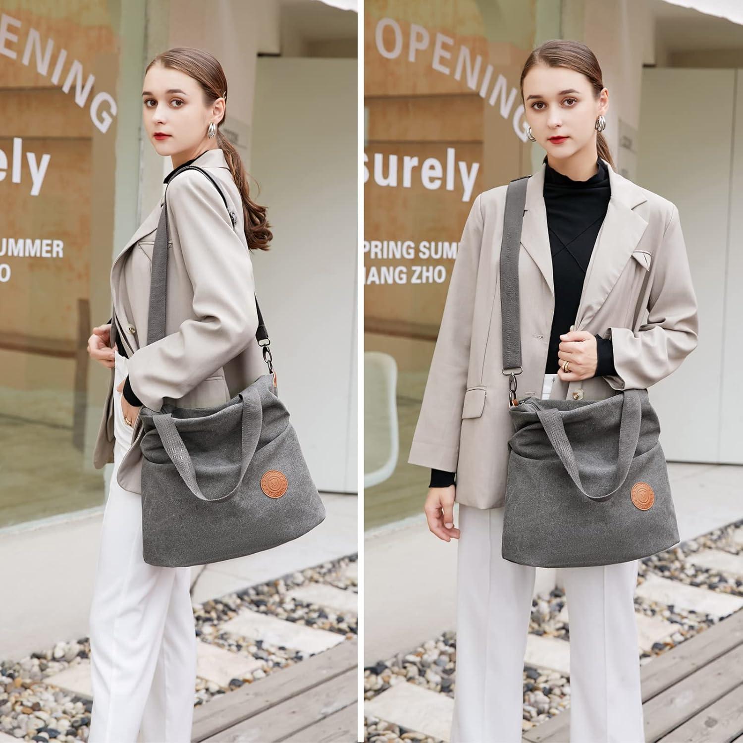 Handtasche Damen Canvas Umhängetasche Damen Strandtasche Crossover Bag