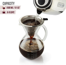 Pour Over Kaffeebereiter mit Glaskaraffe & Edelstahlfilter