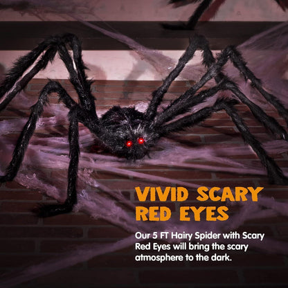 JOYIN 1.52 Meter Halloween Outdoor Haarige Spinne Dekoration