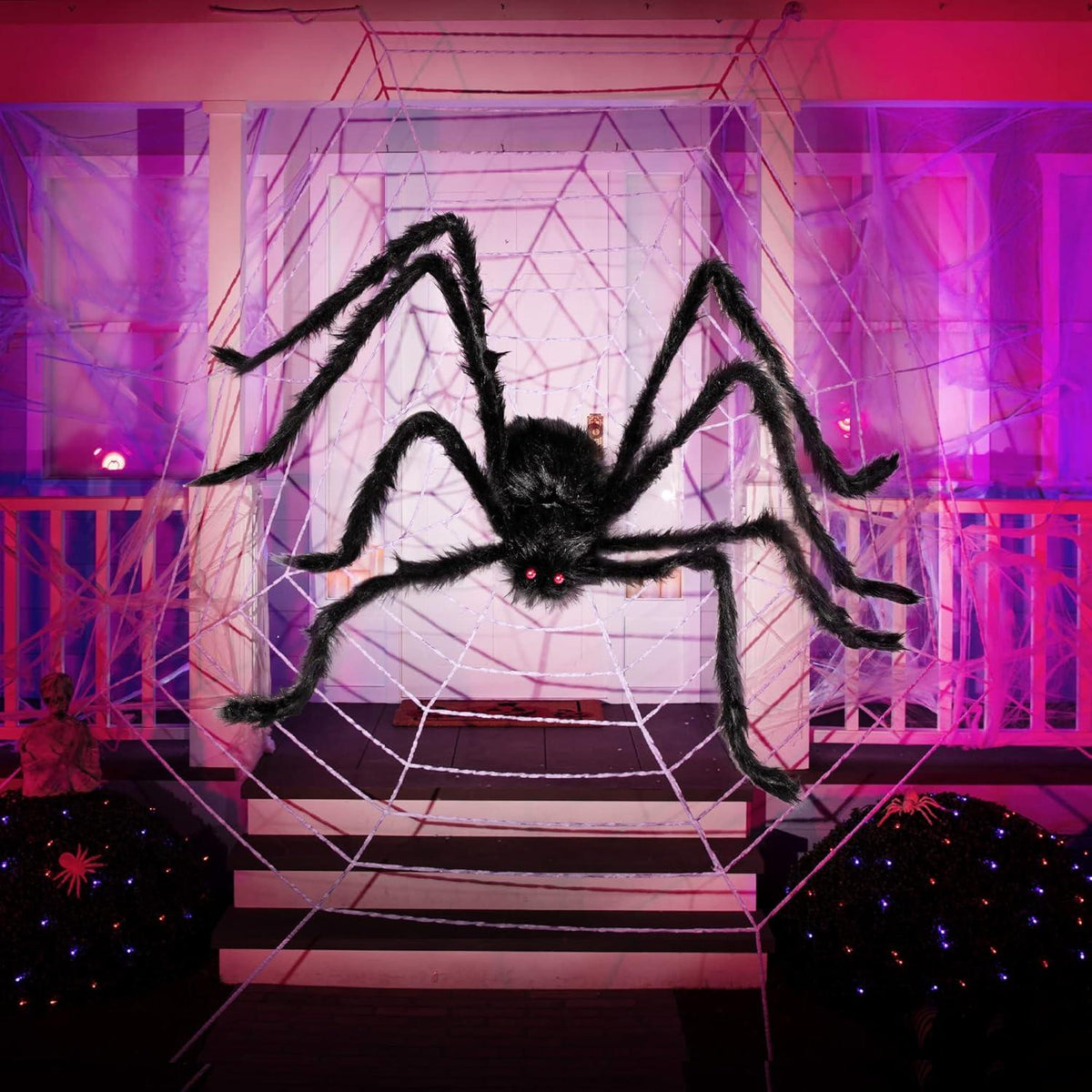 JOYIN 1.52m Haarige Spinne für Halloween Dekorationen im Innen- und Außenbereich