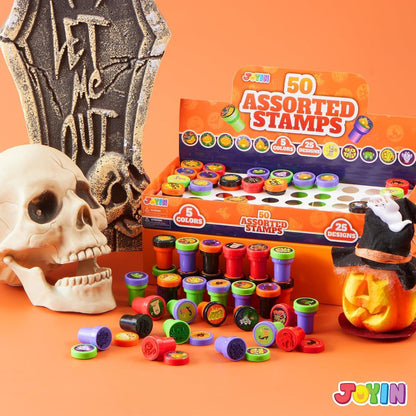 Halloween Stempel Set Kinder Selbstfärbend 50 Stück mit 25
